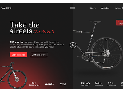 Bike Web Design bike design landing page web website