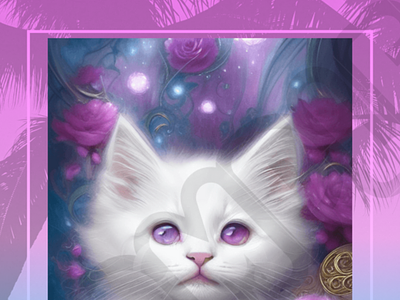 kitten purple rose art design branding design graphic design illustration image logo ux vector