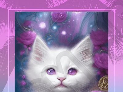 kitten purple rose