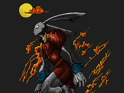 Moon Rabbit character graphic design illustration