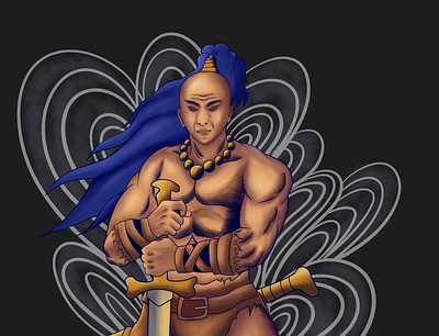 barbarian character illustration warrior