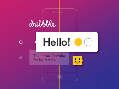 Hello Dribbble! debut dribbble first shot gradient hello ui vector