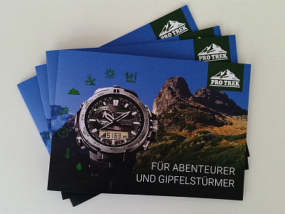 Leaflet ProTrek AW15 broschure casio design icons leaflet outdoor print protrek watch