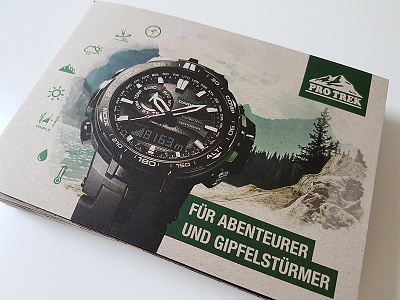 Leaflet ProTrek SS16 broschure casio design icons leaflet outdoor print protrek watch