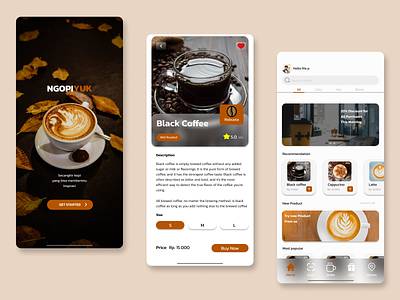 coffee shop app branding choccolate clean coffee commerce dark graphic design health inspiration logo simple ui