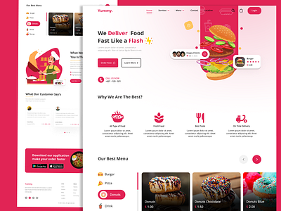 food delivery landing page