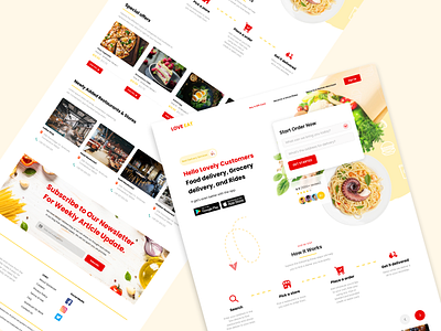 love eat food delivery landing page