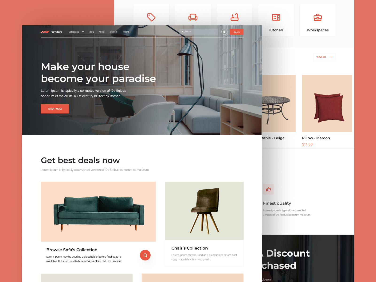 Furniture landing page by Aris Priyatna on Dribbble