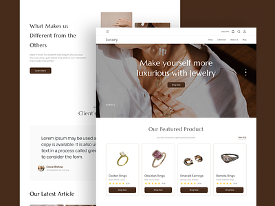 jewelry ecommerce landing page