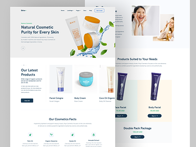 Skincare Landingpage beautiful website beauty beauty animations clinic website cosmetic healthcare homepage interaction landing page makeup nature salom salon skin skincare soft uiux web website woman