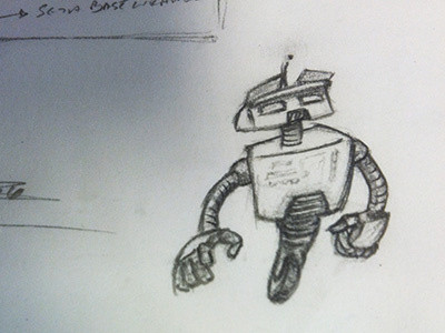 Robotdoodle mechanical pencil paper sketch