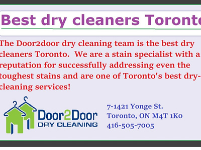 Best dry cleaners Toronto dry cleaning service toronto