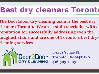 Best dry cleaners Toronto