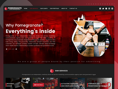 Pomegranate Website adveristing corporate dark marketing agency ux designer ux ui