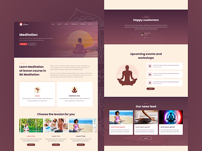 Meditation Website Template learn meditation meditation meditation app uidesign uxdesign