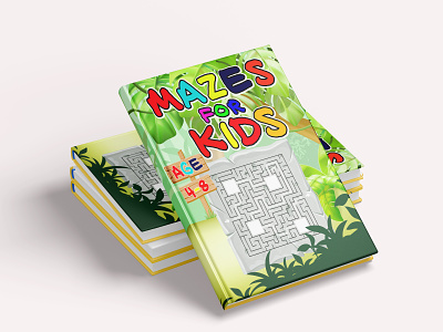Mazes Book For Kids activity book bookcover cover design design graphic design illustration maze book