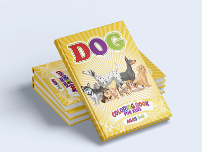 Dog Coloring Book For Kids activity book bookcover coloring book cover design design graphic design kids book