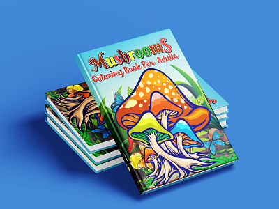 Mushroom Coloring Book activity book adult book book bookcover coloring book cover design design ebook graphic design illustration kids book paperback