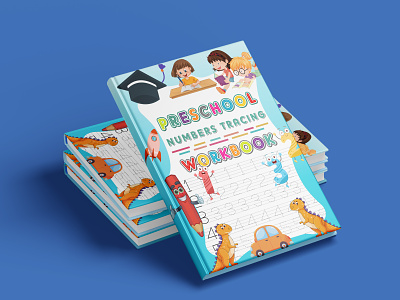Number Tracing Book activity book bookcover branding cover design design graphic design illustration logo maze book ui