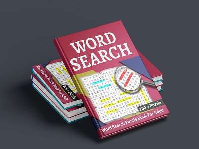 Word Search Puzzle Book For Adult. 3d activity book animation bookcover branding cover design design graphic design illustration logo maze book motion graphics ui