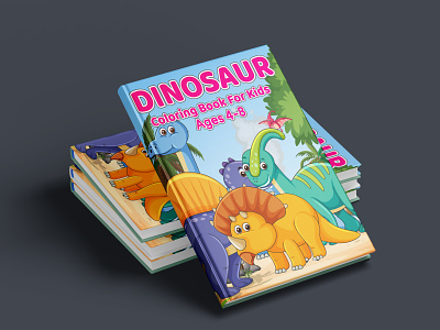 Dinosaur Coloring Book. 3d activity book animation bookcover branding cover design design dinosaur coloring book. graphic design illustration logo maze book motion graphics ui