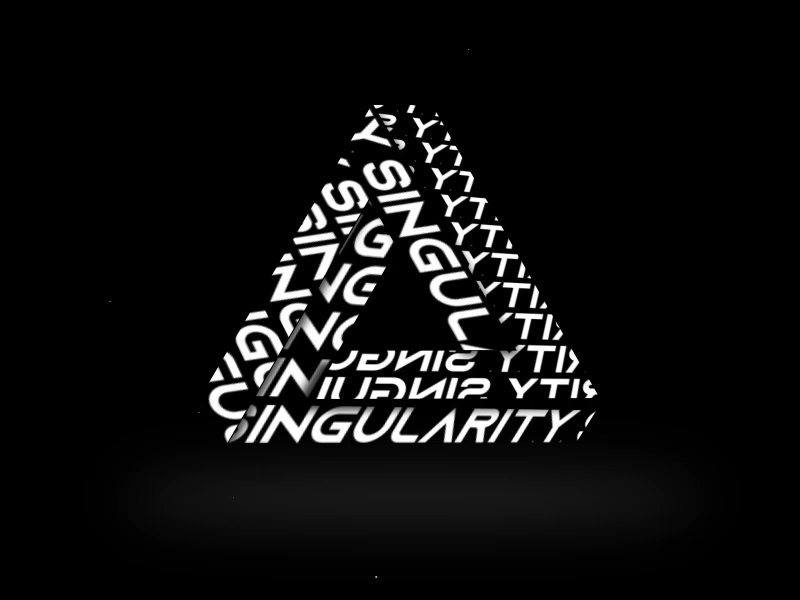 Singularity animation black loop animation singularity triangle typography animation typography design