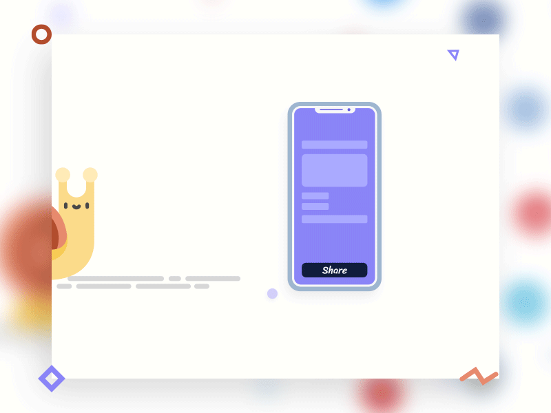 Snail Share 010 challenge daily ui 010 daily ui challenge dailyui design flat illustration minimal share snail social social icons ui