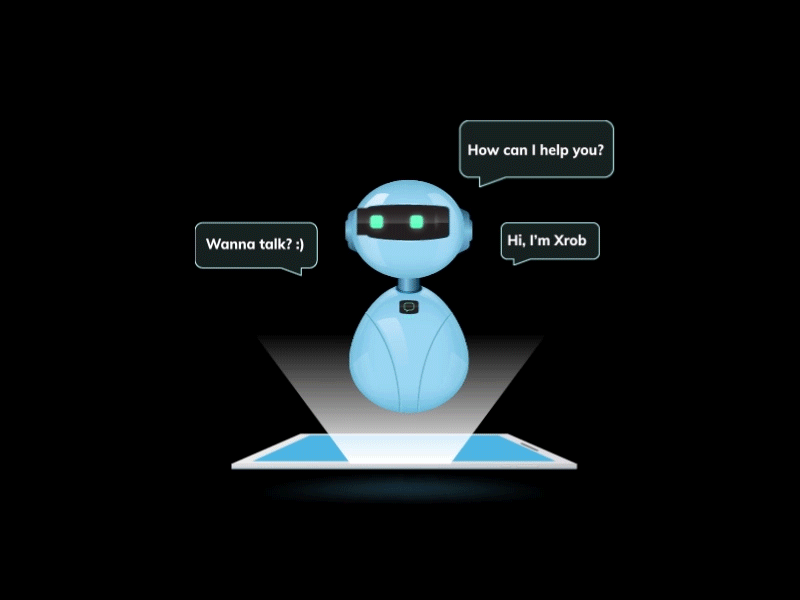 Robot Pop-Up 016 animation daily 100 challenge daily challange dailyui design gif gif animated pop up robot ui