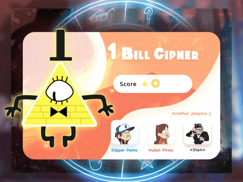 Gravity Falls 019 animation daily 100 challenge dailyui design gravity falls leaderboard scores ui