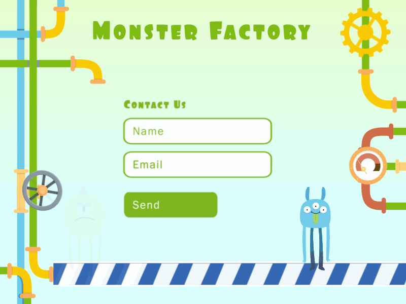 Contact Us 028 animation contact us daily 100 challenge dailyui design illustration monsters ui