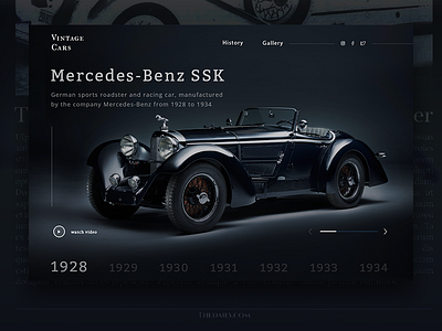 Vintage Cars 034 car interface cars daily 100 challenge daily challange dailyui design mercedes mercedes benz minimal ui vintage