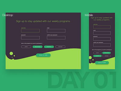 Daily UI - Day 001 app application design form mobile sign ui up ux web