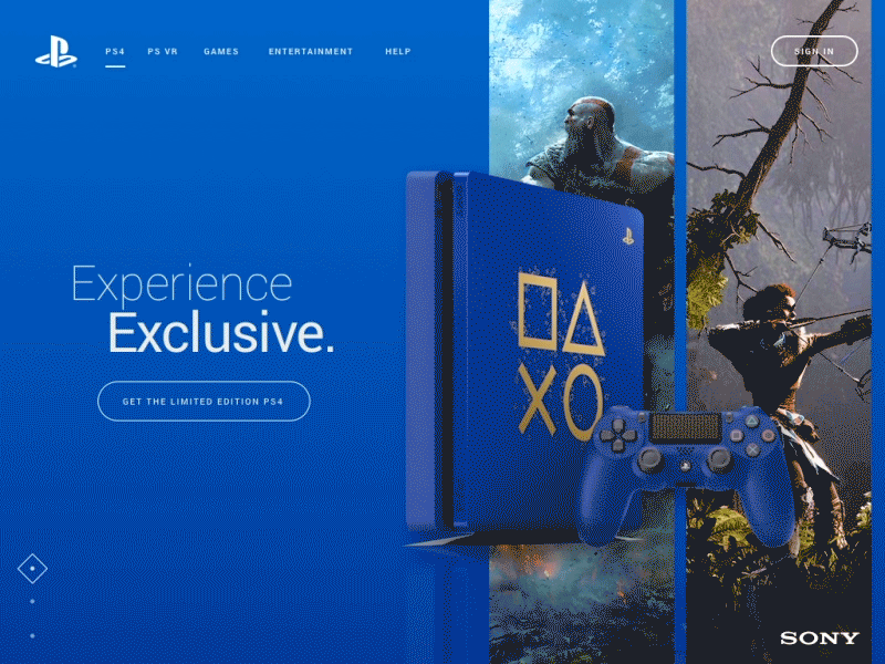 Daily UI - Day 003 animation design graphics landing motion page playstation ui ux web website
