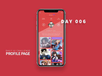 Daily UI - Day 006 app application art challenge daily design digital mobile profile ui ux web