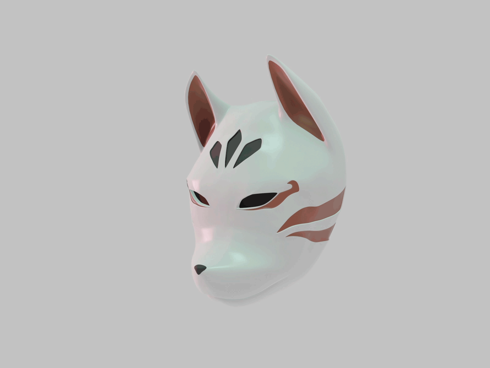 Fox Mask 3d 3d animation 3d model 3d modelling 3dart blender blender3d fox japan kitsune