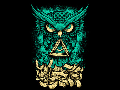 Owl Hell design detail graphic green hell illustration owl sketch triangle