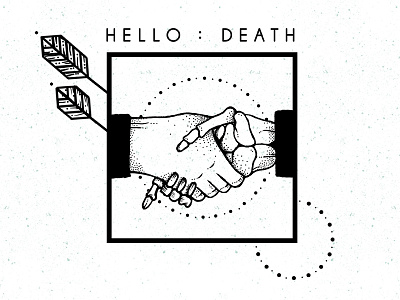 Hello Death arrow black death design dotwork font hand hello illustration type