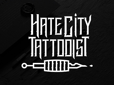 Hate City Tattooist brand branding city design gun hate ink logo machine needles tattoo tattooist