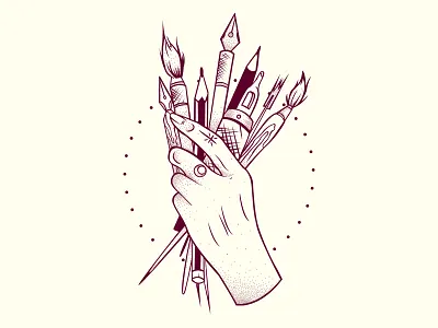 Hand Of Creation brush creation dot dotwork hand needle neo pen pencil tattoo traditional