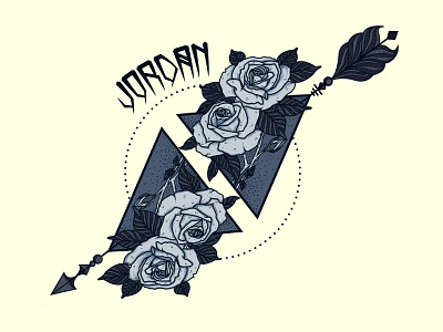 Rose Of Jordan arrow blackwork dot geometry jordan monochromatic neo rose tradtional typeface work