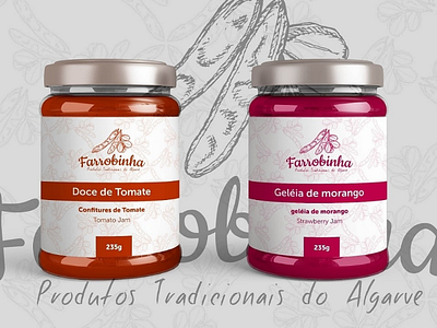 Farrobinha logo label jam tomatoe stawberry