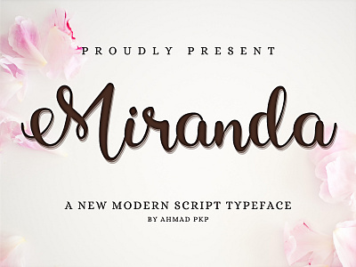 Miranda Font Script animation app branding clean design flat graphic design icon illustration illustrator lettering logo logo design minimal typography ui ux vector web wedding