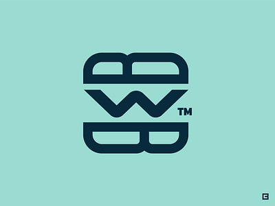 Blue Wave Burgers beach blue wave branding burger fast casual modern monogram monoline surf takeout wave