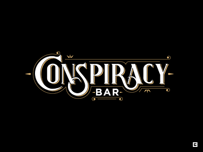 Conspiracy bar cocktail cocktail bar cocktails custom type hand lettering modern victorian