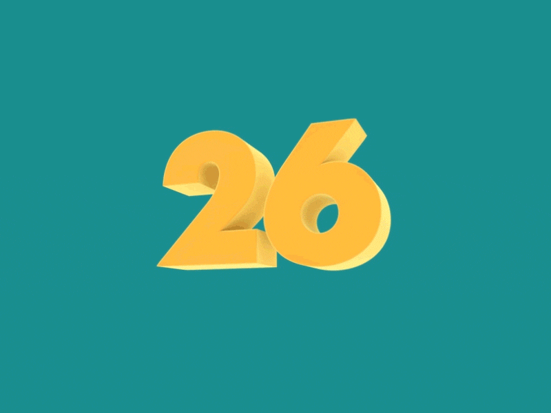 Goodbye 26! 3d abstract animation birthday c4d experimental fun gif mograph motion design