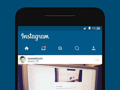 Instagram for Android Concept android concept instagram material mobile
