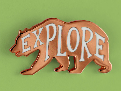 Explore Bear bear copper explore pin