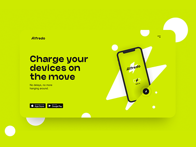 Alfredo: a portable gadget charging service branding landing page logo uprising web