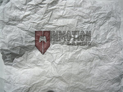 inmotion Paper Effect Logo crinkled effect gaming grey inmotion logo paper red white