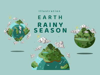 Illustration Earth Rainy Season